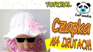 KAPELUSZ NA DRUTACH DLA NIEMOWLAKA 11 Jak zrobić  LaPanda EASY KNITTED BABY HAT [upl. by Odrawde397]