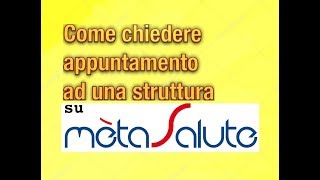 Come richiedere appuntamento con Metasalute [upl. by Aria]