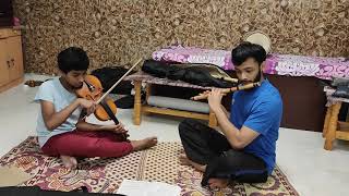 Ninnukori  Mohanam Varnam Violin amp Flute cover flute carnaticmusic violin [upl. by Ojyma809]