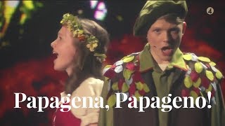 Papagena Papageno  Aksel Rykkvin 15y amp Inga LohneOtterstad 14y  quotStjärnornas stjärnaquot [upl. by Swihart]