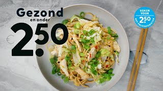 Wat eten we vandaag Gezonde pasta met kip Chinese kool gember en tahin – recept – Allerhande [upl. by Ahsatsan]