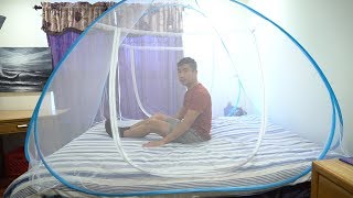 Popup Mosquito Net Tent for Beds Review [upl. by Ariam142]