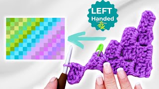 How to Crochet a C2C Rectangle LeftHanded  Perfect for Beginners [upl. by Stefano]