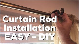 Installing Curtain Rod  Hang Curtain Rod  EASY DIY  How to [upl. by Eetnod]