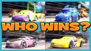 Cars 2 The Game JEFF GORVETTE vs WINGO vs BOOST vs DJ 4 Player Race By Disney Cars Toy Club [upl. by Anitnuahs403]