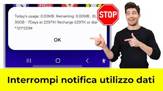 Come disattivare le notifiche sullutilizzo dei dati  Stop popup data usage notifications [upl. by Euqinu]