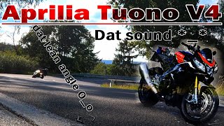 Aprilia Tuono V4 1100  Insane Sound  Stock Exhaust  Knee Dragging 2 [upl. by Daht]