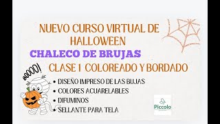 Curso de Chaleco de Halloween Clase 1 Coloreado y Bordado [upl. by Billi]