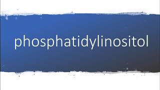 How to pronounce phosphatidylinositol [upl. by Fini605]