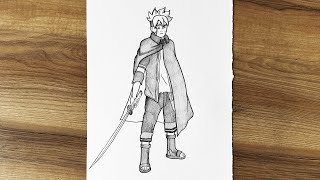 How To Draw Boruto from Naruto  Boruto drawing full body [upl. by Haelam625]