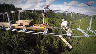 18092015 Faszination schon beim Bau der Hängeseilbrücke MörsdorfSosberg [upl. by Olenta]