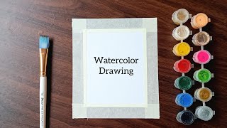 watercolor drawing easysunset painting 20₹ watercolor drawing poster colour painting ideas [upl. by Gemini431]