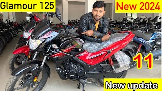 2024 Hero Glamour 125 Bs6 Detailed Review  Black amp Red  Price  New Features  Mileage  E20 [upl. by Epilihp]