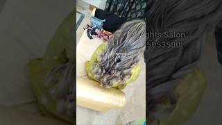 Grey Hair Color and Chunky Highlights  Trending Highlights Hair Color shorts [upl. by Sibell768]