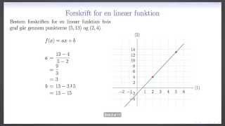 Lineær funktion L22  Forskrift for lineær funktion [upl. by Maya]