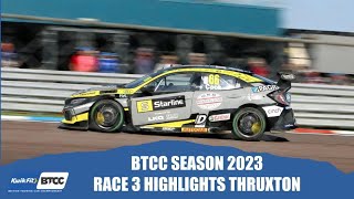 BTCC Race 3  Thruxton Highlights  2023 Season [upl. by Malonis208]