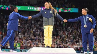 Simone Biles Jordan Chiles Win Silver And Bronze In Floor In A Dramatic Final Event [upl. by Adnilak]