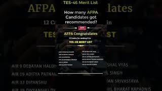 How many AFPA Student are inTES46 Merit List  AFPA  SSB Interview Training  Cdr Natarajan [upl. by Joly]