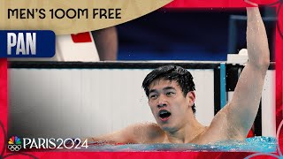 Pan Zhanle sets WORLD RECORD in mens 100m freestyle final  Paris Olympics  NBC Sports [upl. by Asha686]