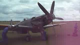 Spitfire Mk 18 Griffon engine run up Duxford 2008 [upl. by Kippar]