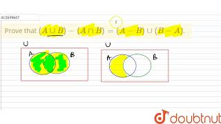 Prove that AuuBAcapBABuuBA  CLASS 11  SETS  MATHS  Doubtnut [upl. by Suiramad]