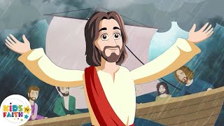 Jesus Calms the Storm  Stories of the Bible  Kids Faith TV [upl. by Luebke]