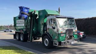 Calmet services trash truck 157 Peterbilt 320 part 171 [upl. by Hcirdla754]