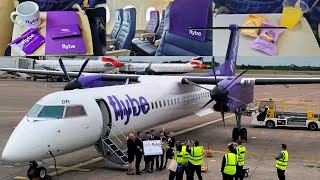 INAUGURAL FLIGHT FlyBe De Havilland Canada Dash 8400 Manchester to Belfast City [upl. by Prior]