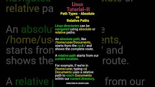 Linux Tutorials 11 Path Types  Absolute vs Relative Paths preethidevops LinuxBasics [upl. by Kent711]