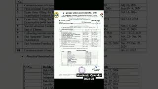 Academic Calendar 202425 ODD SEMESTER B Pharmacy Second Third amp Final Year Sem III V amp VIII [upl. by Eirbua]