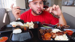 Hawaiian BBQ Short Ribs Spam Musubi MUKBANG [upl. by Jenda]