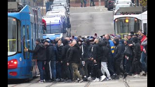 Wyjazd tramwajem na mecz Kibice Polonii Bytom jadą do Sosnowca na Zagłębie  Arka Gdynia 12112023 [upl. by Reniti]