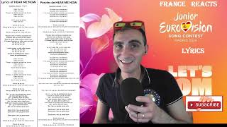 🌎FRANCE REACTS EUROVISION JUNIOR SPAIN 2024 UKRAINE LYRICS🌎 [upl. by Hux176]