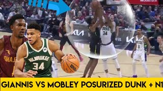 Evan Mobley Monster Dunk on The Greek Freak Giannis Antetokounmpo What a Dunk and Gets N1 [upl. by Sregor444]