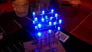 3x3x3 LED cube programmed with online pattern generator [upl. by Croteau825]