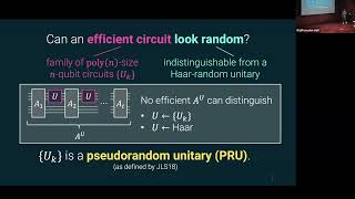 Pseudorandom Unitaries and Compressed Purifications  Fermi Ma [upl. by Mettah560]