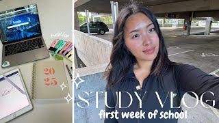 Study Vlog 01  First Week of School Romanticizing Studying 💕 [upl. by Apfelstadt]