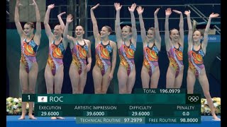 artistic swimming russian roc free routine olympic tokyo [upl. by Puri247]