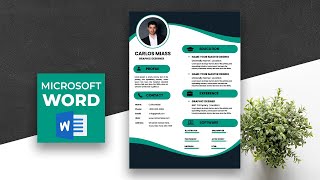 CV Template Word DOWNLOAD FREE ⬇ 2023 😱  Blue Resume Design with Icons ✪ DOCX ✪ [upl. by Aluin404]