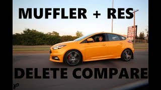 Focus ST Muffler and Res Delete Compare to Stock [upl. by Nauaj]