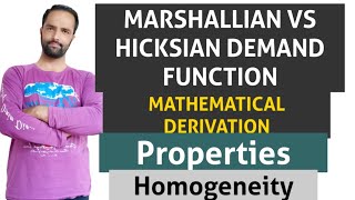 Marshallian vs Hicksian demand function Derivation  Properties [upl. by Vitale]