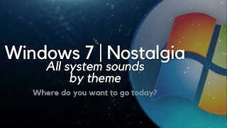 Windows 7 ALL System Sounds By UI theme integrated [upl. by Flyn]