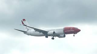 Norwegian Air Shuttle B737800WL LNDYR Landing at London Gatwick [upl. by Keithley707]