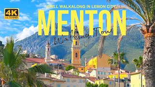 Walking Tour of Menton Côte d’Azur  calm and peaceful walking tour with street sounds in 4k [upl. by Riggall727]