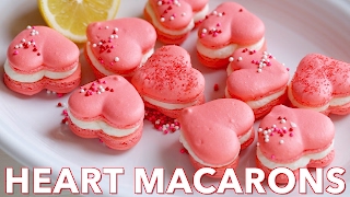 How To Make Perfect Heart Macarons with Lemon Buttercream  Perfect Macaron Recipe [upl. by Airdnola]