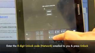 Unlock Galaxy Tab  How to Unlock Samsung Galaxy Tab Network 89  101 by Unlock Code Instructions [upl. by Laure517]