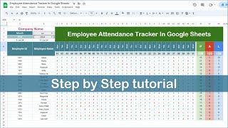 Employee Attendance Tracker in Google Sheets  Step by Step tutorial [upl. by Acimak]