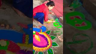 Rangoli design❤🪔🎇🥰🎉deepawali rangoli music song bollywood youtubeshorts viralvideo [upl. by Alegnaed859]