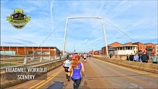 Sub150 Hour Half Marathon Gloucester 2024 Treadmill Workout Scenery  Virtual Run  Walk [upl. by Hinckley]