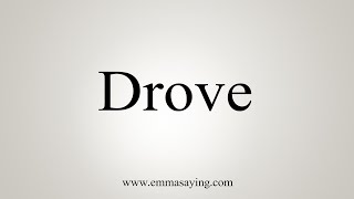 How To Say Drove [upl. by Acimat]